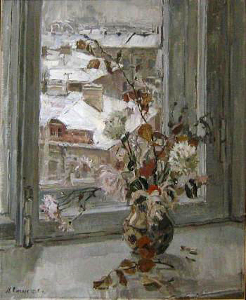 Копытцева М. Астры на окне. 1954
