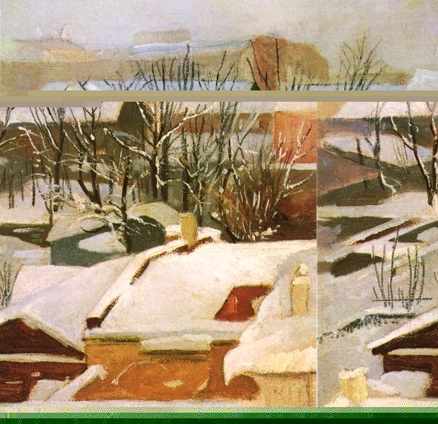 Городские крыши зимой. 1880—1890