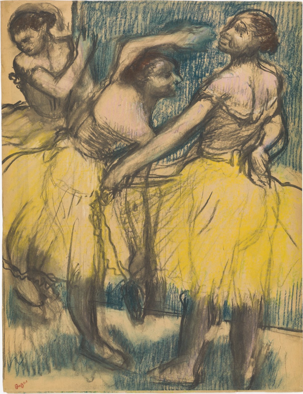 Trois danseuses en tutus jaunes 1825.jpg