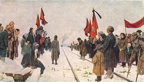Николаев Я. На всём пути народ стоял. 1957