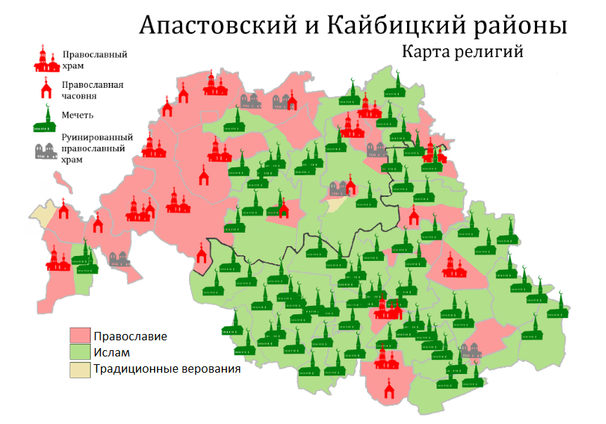 Религиозная карта Кайбицкого района