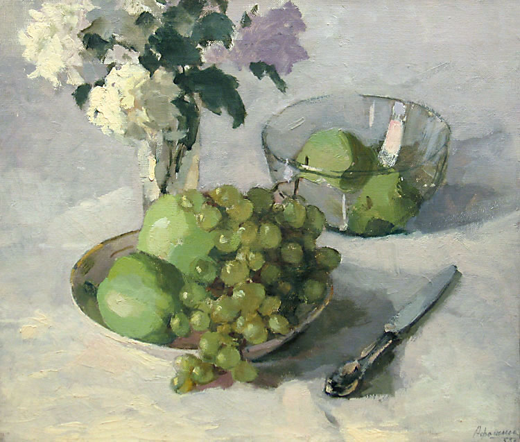 Т. Афонина. Виноград и яблоки. 1955