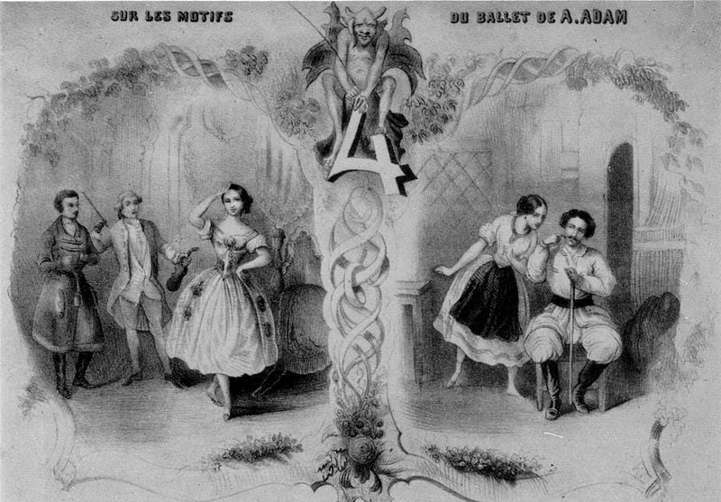Diable a Quatre -Lucien Petipa, Jean Coralli, & Carlotta Grisi -1845.JPG