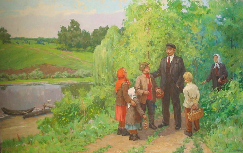 Музыка Александр Федорович. В. И. Ленин с детьми летом.