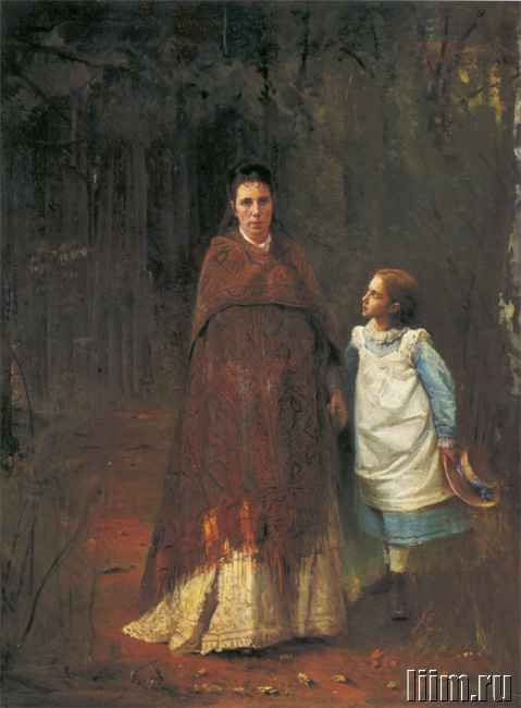 И. Н. Крамской. Портрет Софьи Николаевны и Софьи Ивановны Крамских, жены и дочери художника. 1875