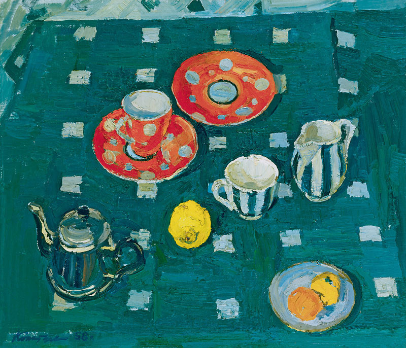 Копытцева М. Посуда на зелёной скатерти. 1958