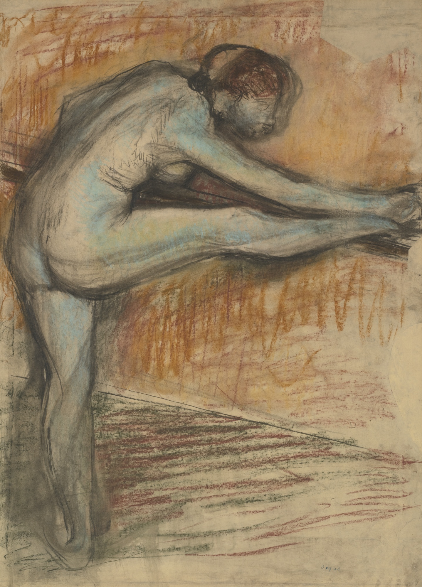 Degas - ÉTUDE DE NU POUR UNE DANSEUSE À LA BARRE, circa 1895-98, L 1220.jpg