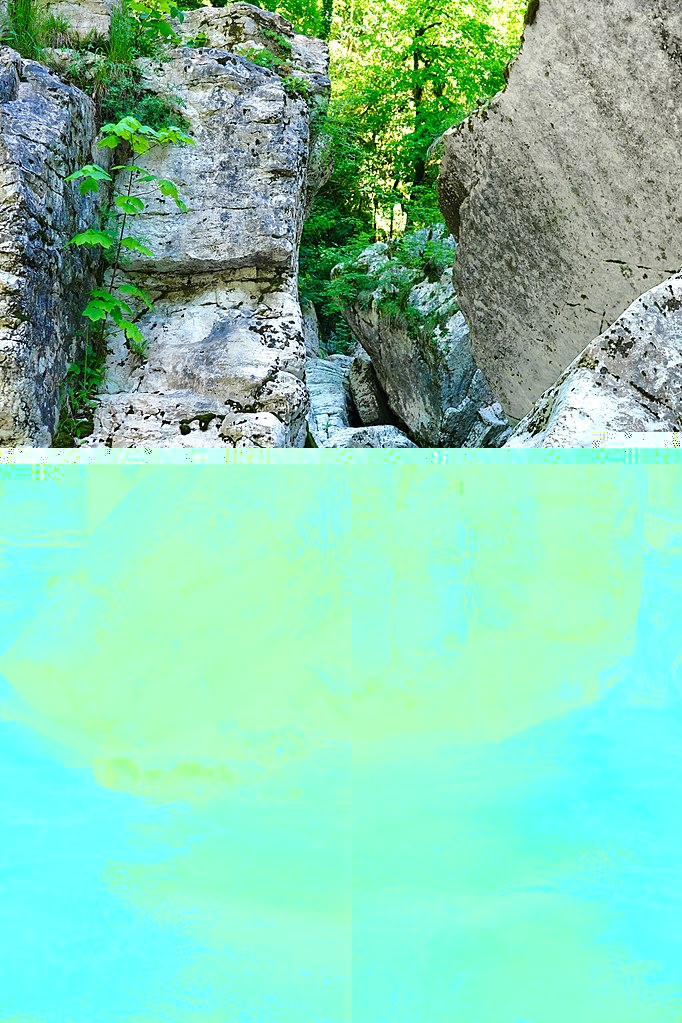 Файл:Каменный завал в конце туристического маршрута. Долина реки Большая Хоста. 2.jpg