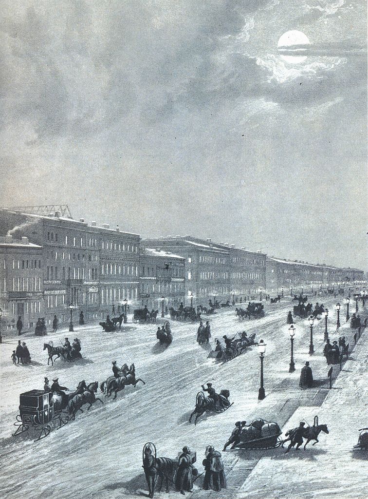 Файл:Peterburg, Nevsky Prospekt in winter, 1856 2.jpg
