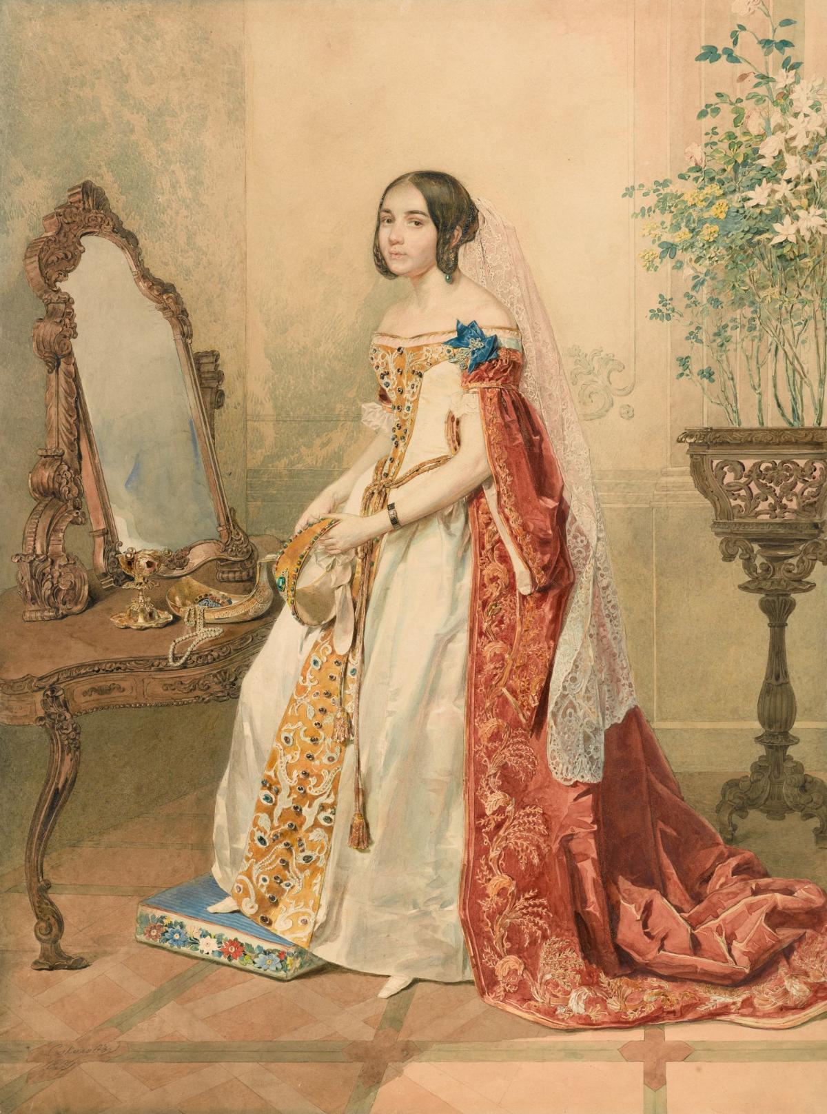 П. Ф. Соколов. Портрет М. П. Кикиной. 1839
