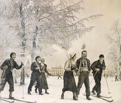 Файл:Овсянников-Лыжники на прогулке-1937b.jpg