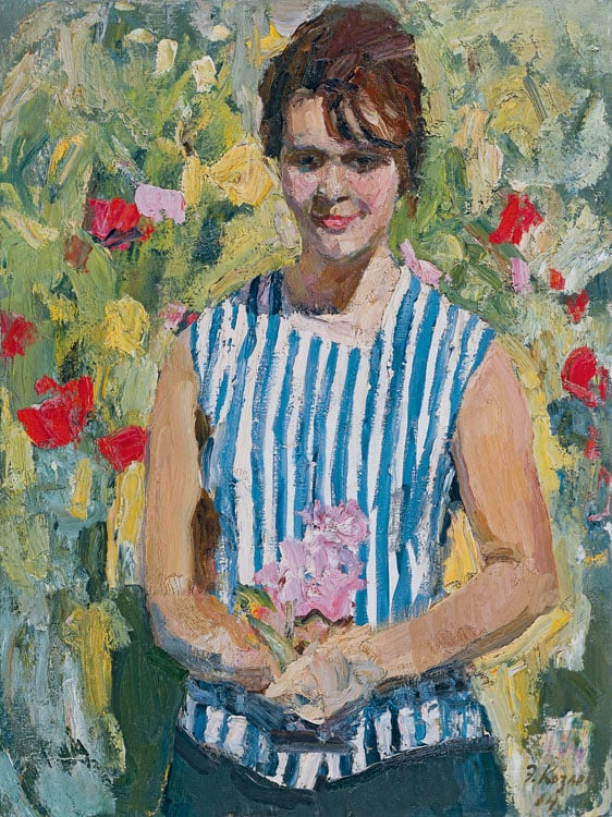 Козлов Э. Девушка с букетом цветов. 1964