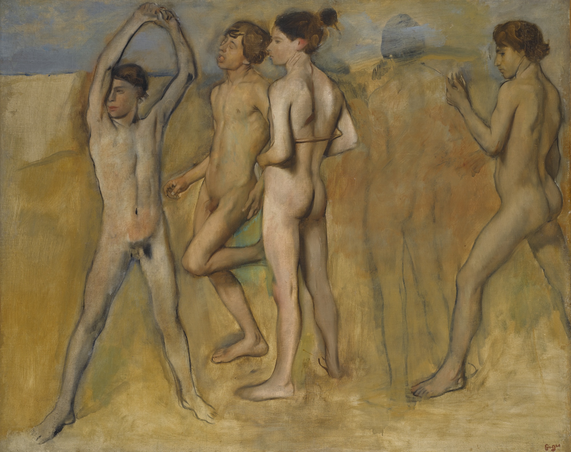 Degas - PETITES FILLES SPARTIATES PROVOQUANT DES GARÇONS, 1860.jpg