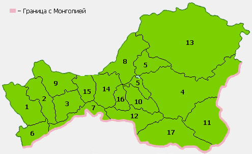 Административная карта Республики Тыва
