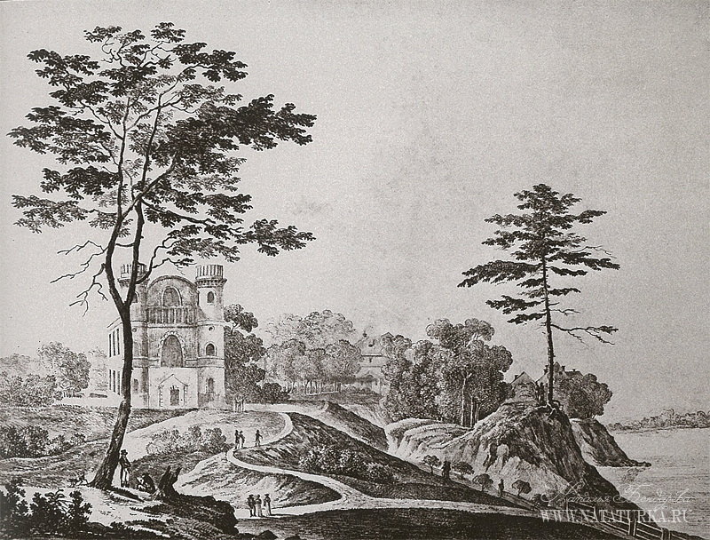 Вид обсерватории в усадьбе Ильинское. Литография К.П. Беггрова, 1820-е гг. ГИМ