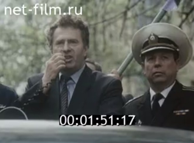 Жириновский и Мусатов на митинге, 1992 год