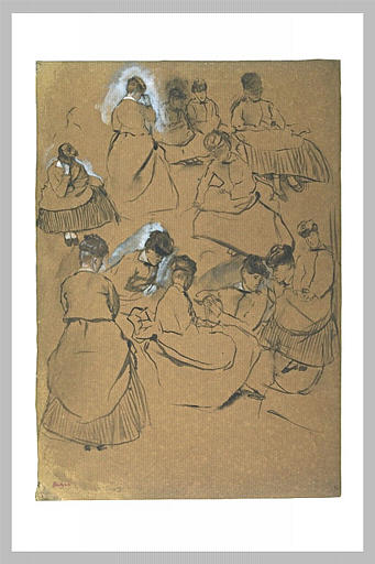 Degas - Douze études de femmes en costumes du second empire.jpg