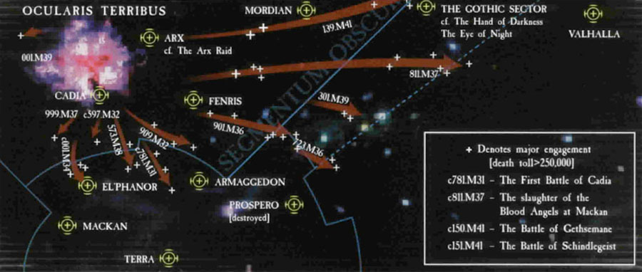 Карта первых 12-ти Черных Походов под предводительством Абаддона