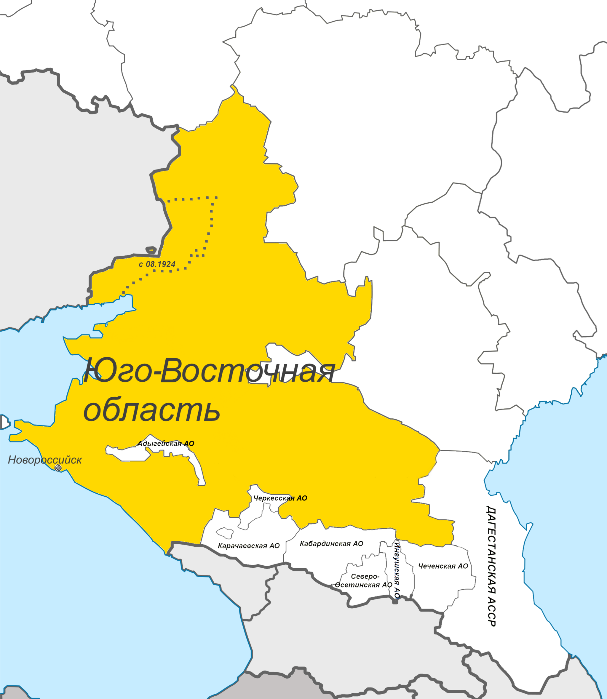 Юго-Восточная область, карта