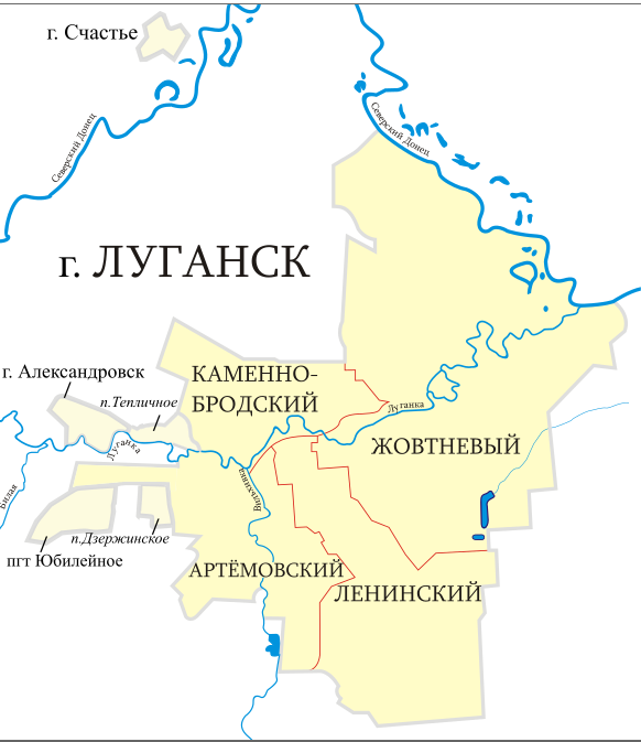 город Луганск на карте