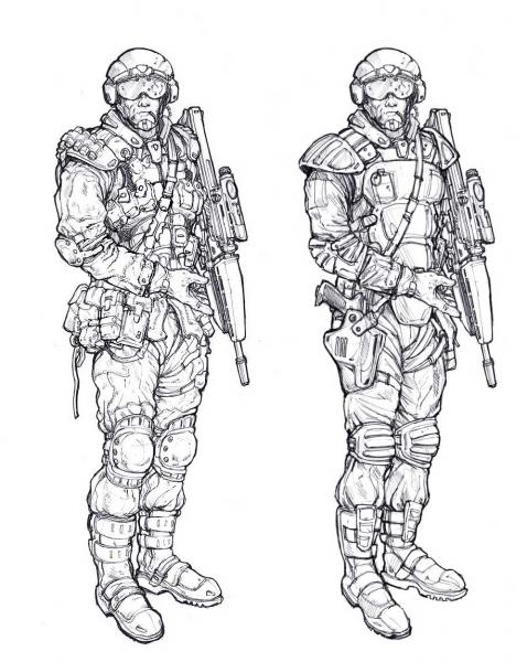 Ранний концепт-арт пехоты ГСБ