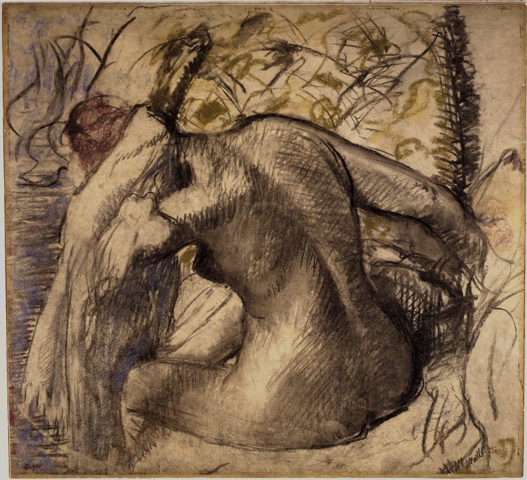 Brooklyn Museum - Seated Nude Woman Drying Her Hair (Femme nue assise s'essuyant les cheveux) - Edgar Degas.jpg